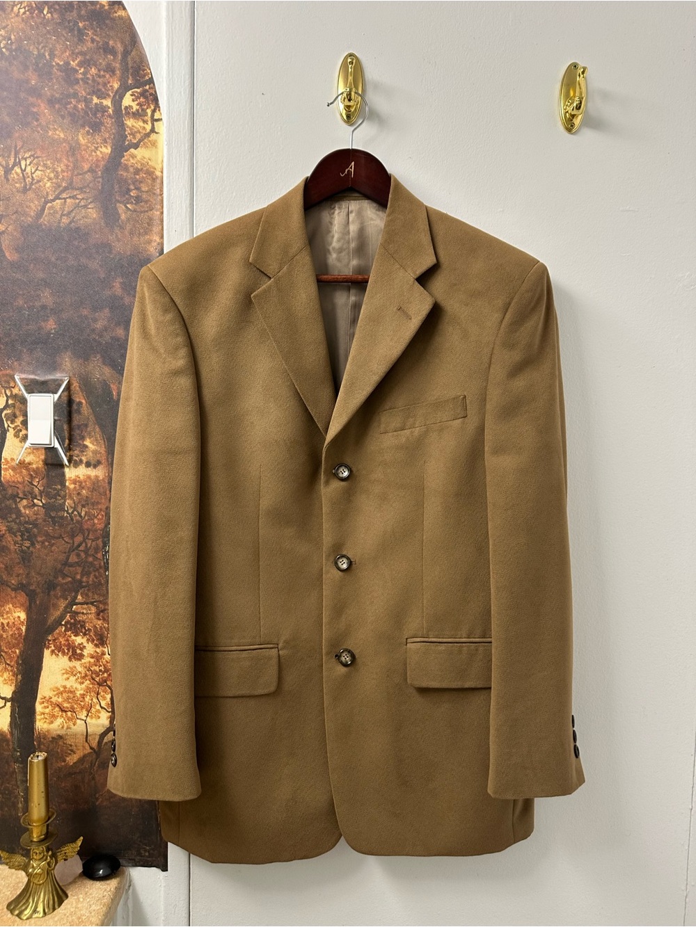 Men's Camel/Tan Three-Button Sport Coat Blazer
